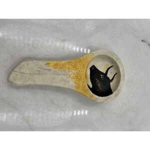 Lascaux French Hand Painted Ceramic Bull Spoon Rest Cave Art Kitchen Decor